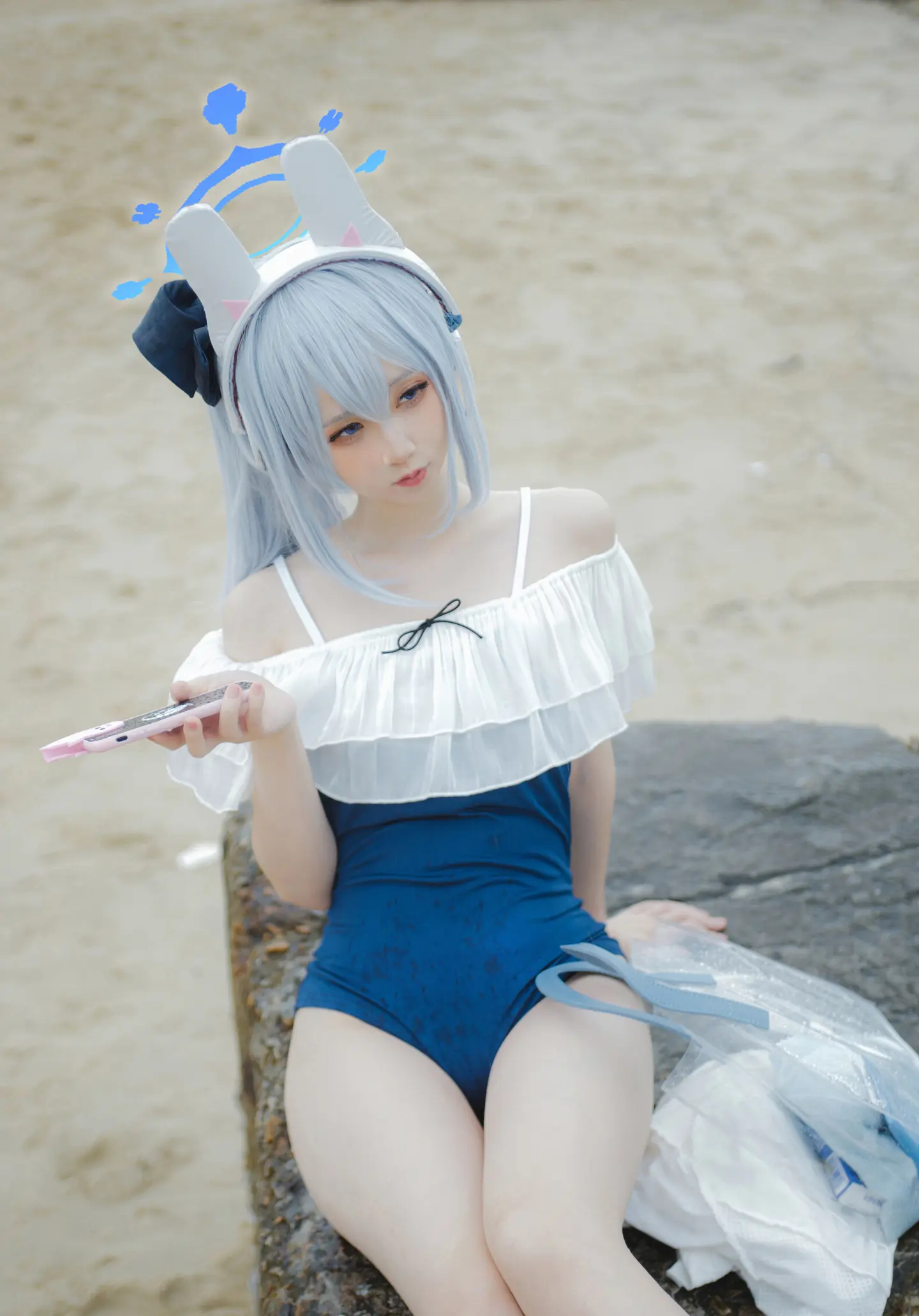 《蔚蓝档案》月雪宫子 泳装cosplay-公众号小姨ai