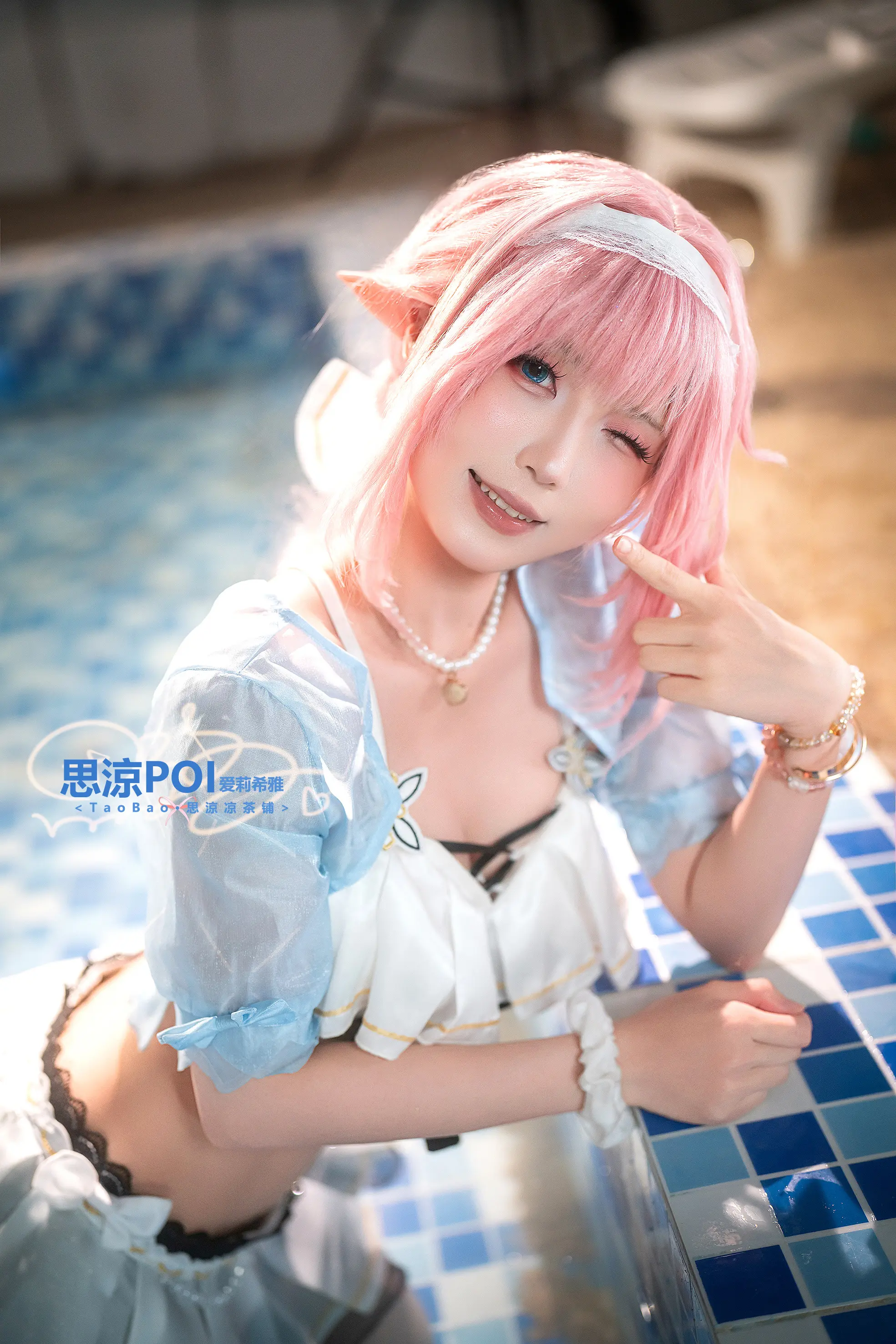 动漫Coser@思涼poi 爱莉希雅泳装-公众号小姨ai