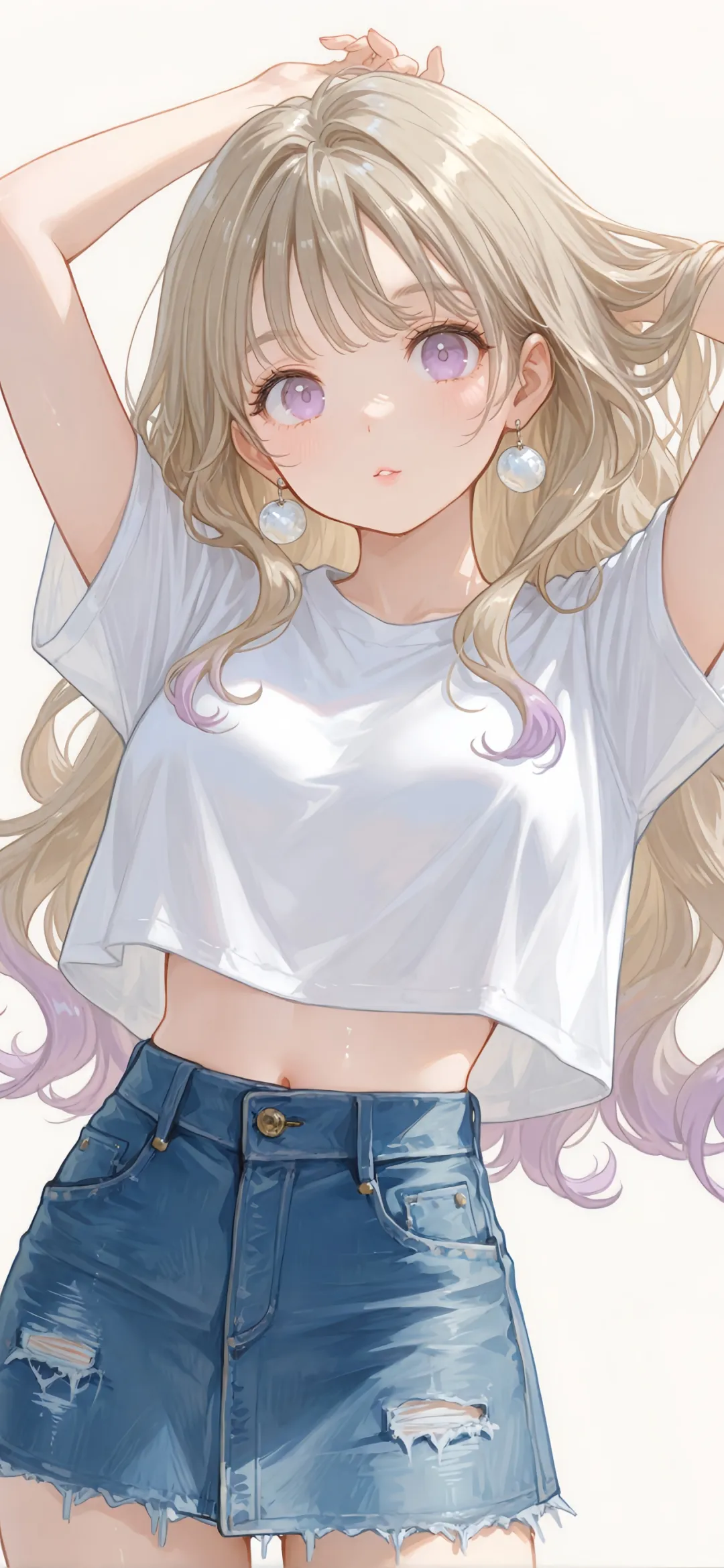 【动漫壁纸】兽耳美少女 银发 衬衫 绝区零 星见雅 鸣潮 赞妮 插画美图推荐-公众号小姨ai