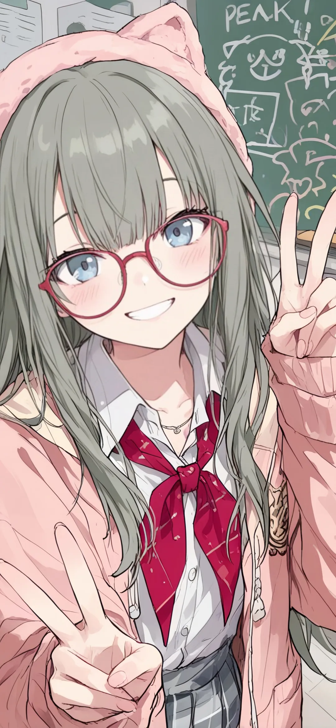 【动漫壁纸】JK短发少女 地雷系美少女 兽耳 萌妹子 壁纸-第10张